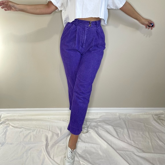 Vintage Purple High Waist Corduroy Pants (XS/S) - Picture 5 of 5